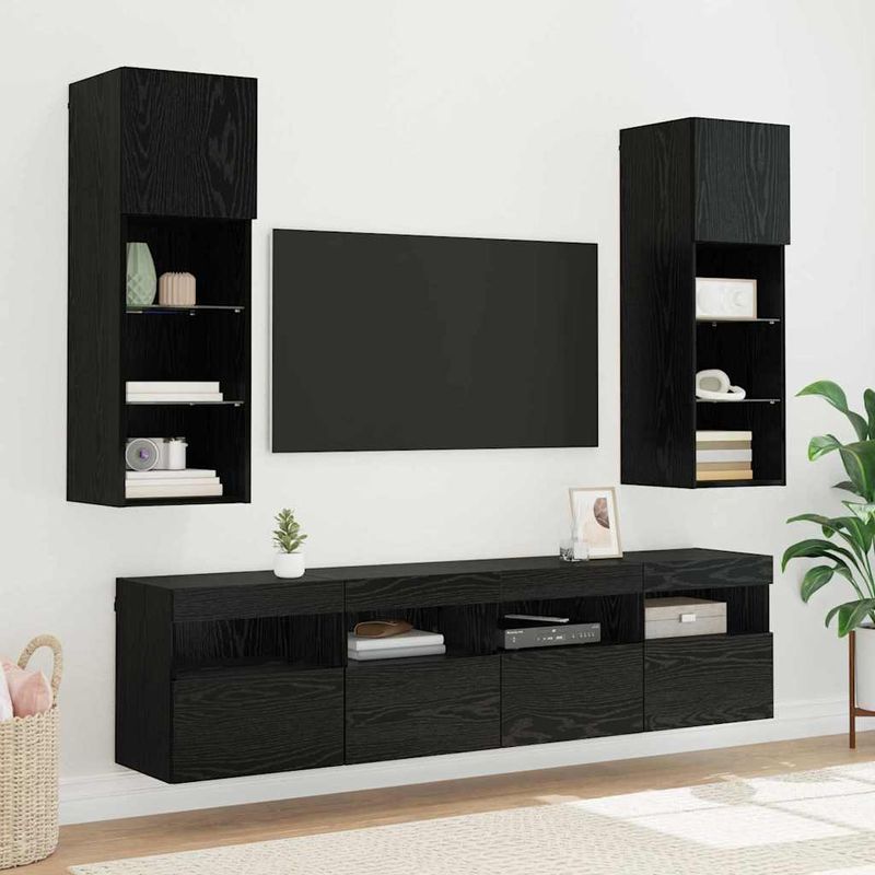 Casa si Gradina - Mobilier - Comode si corpuri - Comode - Dulap TV de perete Stejar Negru 40 x 30 x 40 cm Lemn compozit - Infinity.ro