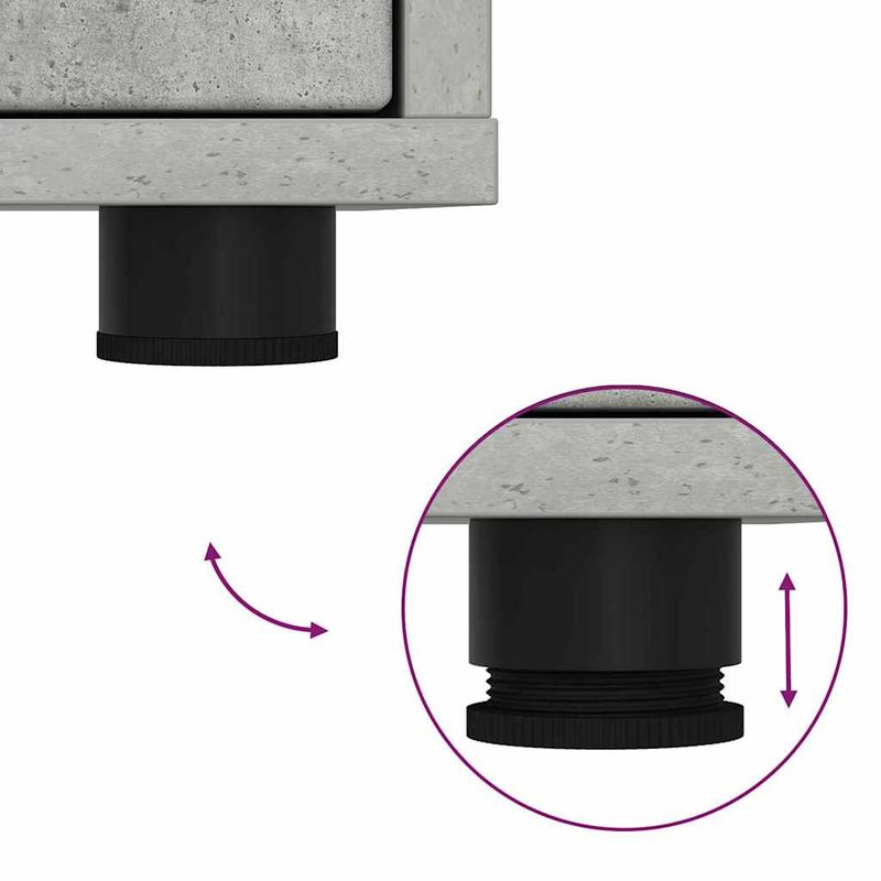 Casa si Gradina - Mobilier - Comode si corpuri - Noptiere - Noptiera Gri din beton 30,5 x 30 x 43 cm Lemn compozit - Infinity.ro