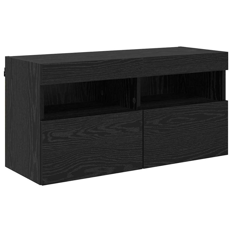 Casa si Gradina - Mobilier - Comode si corpuri - Comode - Dulap TV de perete Stejar Negru 80 x 30 x 40 cm Lemn compozit - Infinity.ro