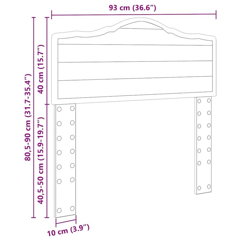 Casa si Gradina - Mobilier - Paturi si accesorii - Accesorii paturi - Tablie de pat cu aripioare, negru, 183x23x118/128 cm, catifea - Infinity.ro