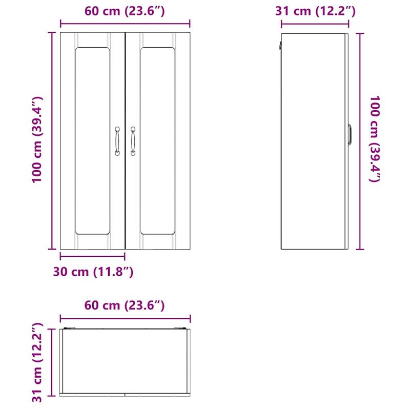Casa si Gradina - Mobilier - Comode si corpuri - Corpuri bucatarie - Dulap suspendat de bucatarie Stejar Sonoma 60 x 31 x 100 cm - Infinity.ro