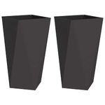Casa si Gradina - Gradinarit si plante - Plante si ghivece - Ghivece si suporturi - Jardiniera 2 pcs Negru 40 x 40 x 75 cm Otel - Infinity.ro
