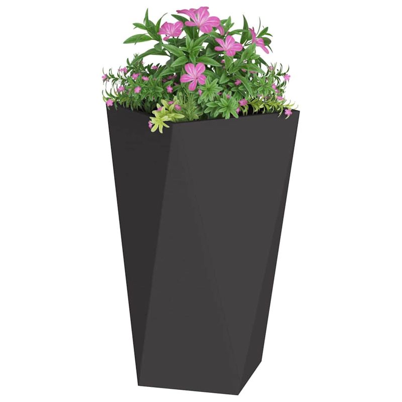 Casa si Gradina - Gradinarit si plante - Plante si ghivece - Ghivece si suporturi - Jardiniera 2 pcs Negru 40 x 40 x 75 cm Otel - Infinity.ro