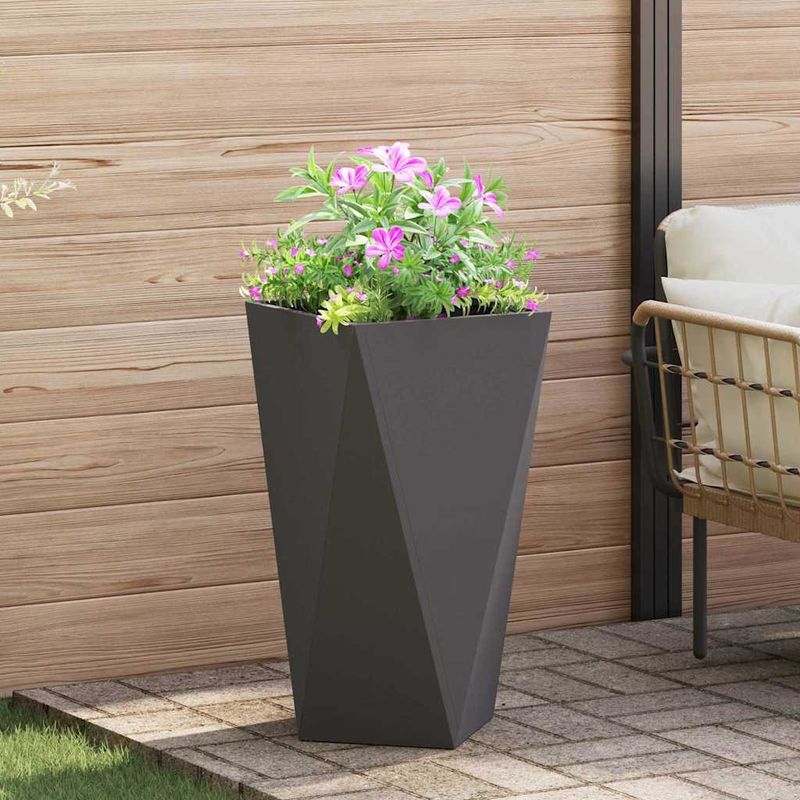 Casa si Gradina - Gradinarit si plante - Plante si ghivece - Ghivece si suporturi - Jardiniera 2 pcs Negru 40 x 40 x 75 cm Otel - Infinity.ro