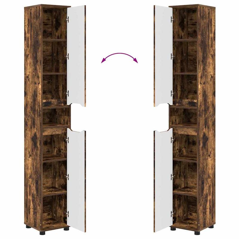 Casa si Gradina - Mobilier - Mobilier baie - Corpuri baie - Dulap de Baie Stejar fumuriu 30,5 x 30 x 195 cm Lemn compozit - Infinity.ro