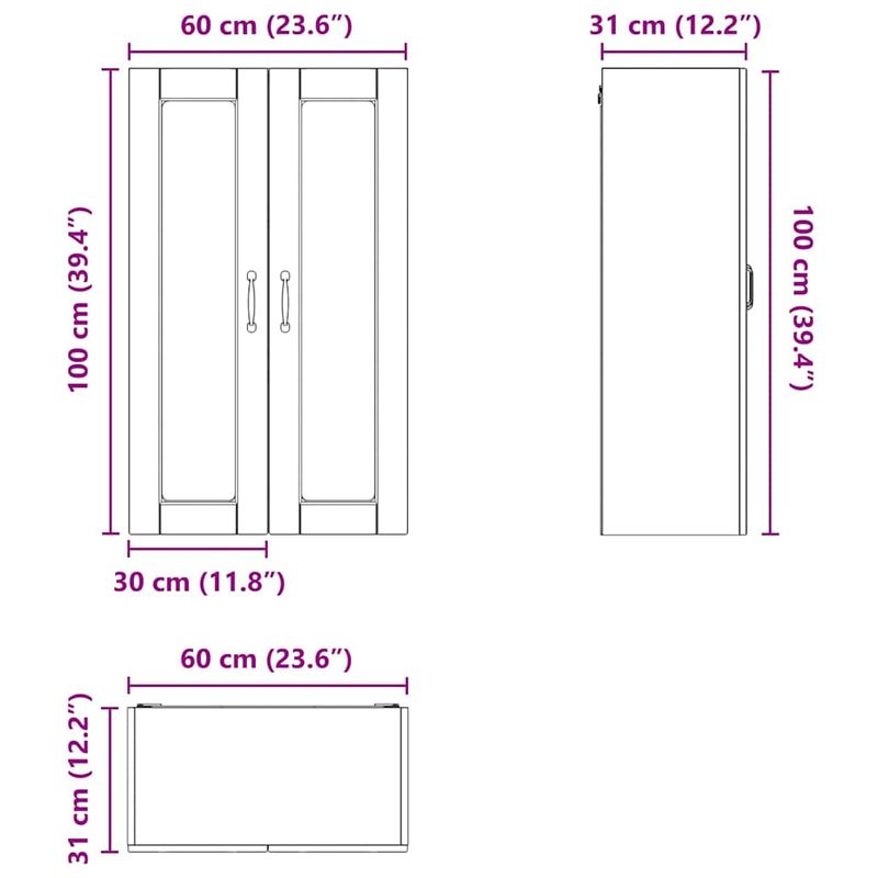 Casa si Gradina - Mobilier - Comode si corpuri - Corpuri bucatarie - Dulap suspendat de bucatarie Stejar Artizanal 60 x 31 x 100 cm - Infinity.ro