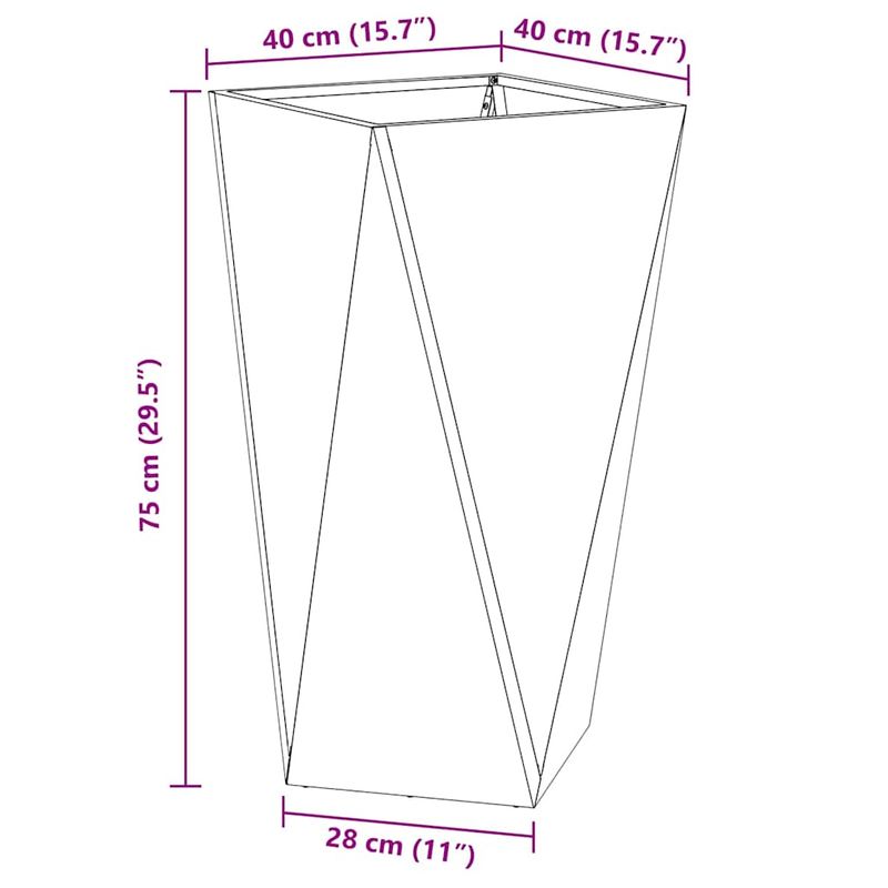 Casa si Gradina - Gradinarit si plante - Plante si ghivece - Ghivece si suporturi - Jardiniera 2 pcs Negru 40 x 40 x 75 cm Otel - Infinity.ro