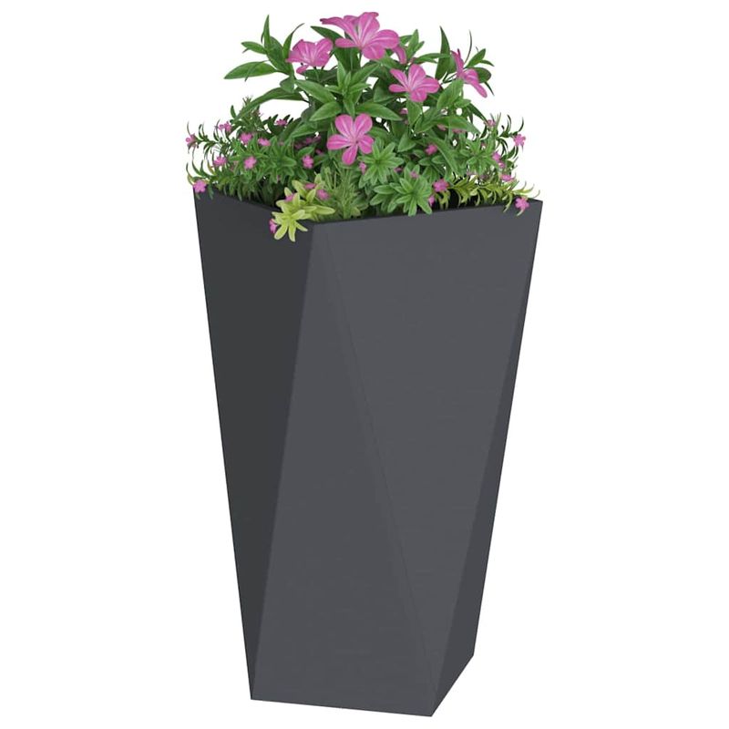 Casa si Gradina - Gradinarit si plante - Plante si ghivece - Ghivece si suporturi - Jardiniera 2 pcs Antracit 40 x 40 x 75 cm Otel - Infinity.ro