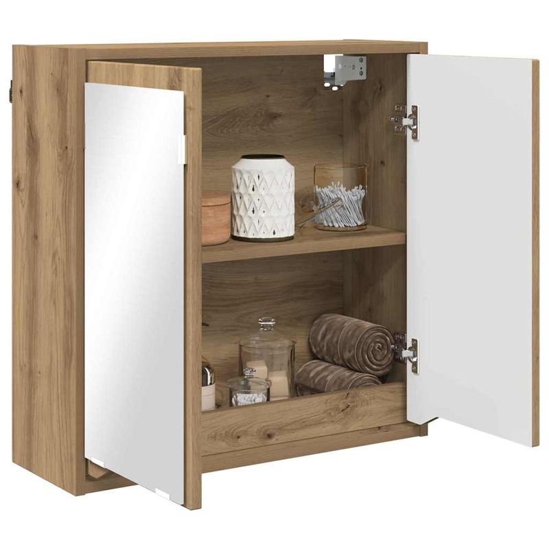 Casa si Gradina - Mobilier - Mobilier baie - Corpuri baie - Dulap cu oglinda pentru baie Stejar Artizanal 60 x 20 x 60 cm - Infinity.ro