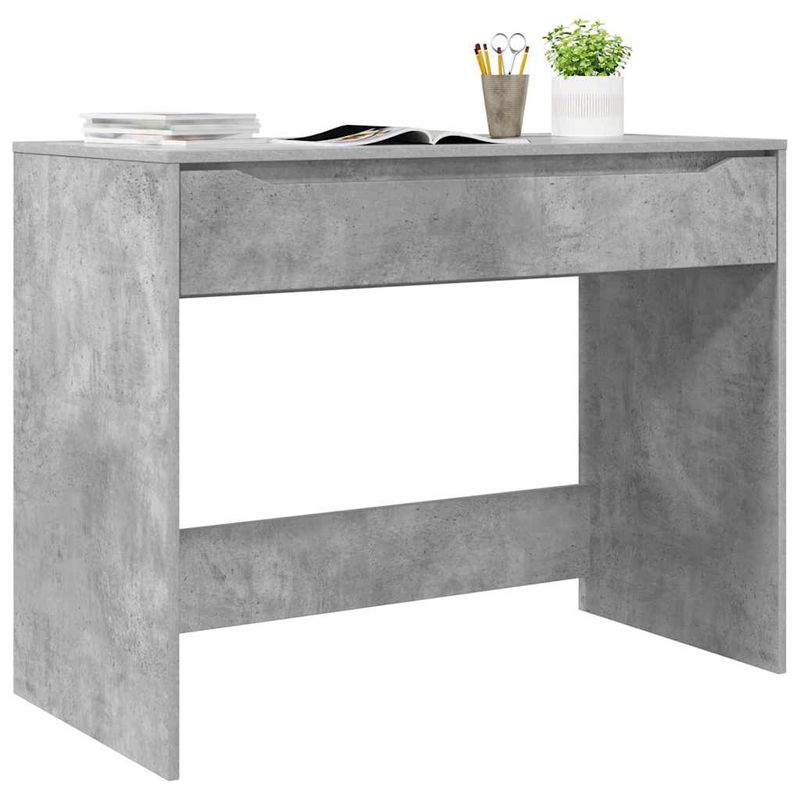 Casa si Gradina - Mobilier - Mese si birouri - Birouri - Birou cu sertar Gri din beton 100 x 50 x 78 cm Lemn compozit - Infinity.ro