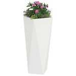 Casa si Gradina - Gradinarit si plante - Plante si ghivece - Ghivece si suporturi - Jardiniera 2 pcs Alb 30 x 30 x 75 cm Otel - Infinity.ro