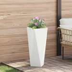 Casa si Gradina - Gradinarit si plante - Plante si ghivece - Ghivece si suporturi - Jardiniera 2 pcs Alb 30 x 30 x 75 cm Otel - Infinity.ro
