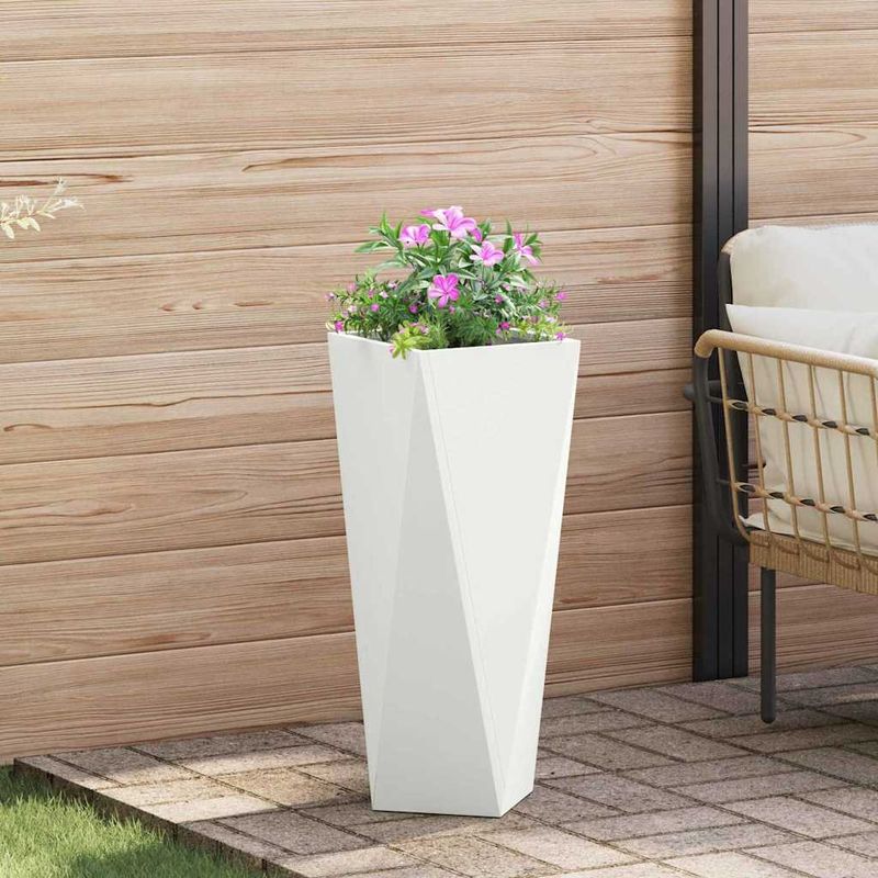 Casa si Gradina - Gradinarit si plante - Plante si ghivece - Ghivece si suporturi - Jardiniera 2 pcs Alb 30 x 30 x 75 cm Otel - Infinity.ro