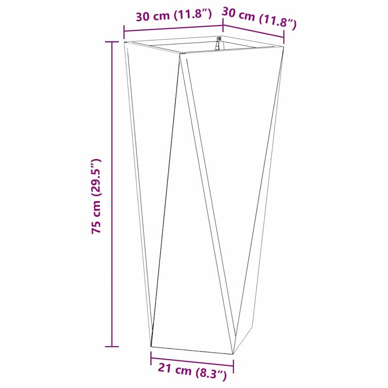 Casa si Gradina - Gradinarit si plante - Plante si ghivece - Ghivece si suporturi - Jardiniera 2 pcs Alb 30 x 30 x 75 cm Otel - Infinity.ro