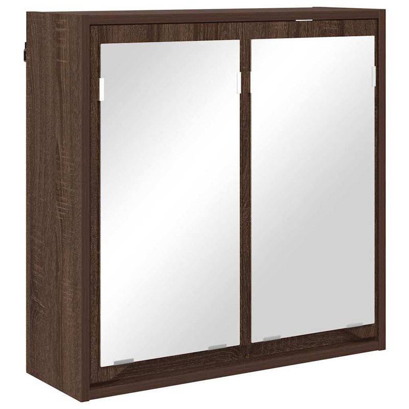 Casa si Gradina - Mobilier - Mobilier baie - Corpuri baie - Dulap cu oglinda pentru baie Stejar inchis 60 x 20 x 60 cm - Infinity.ro