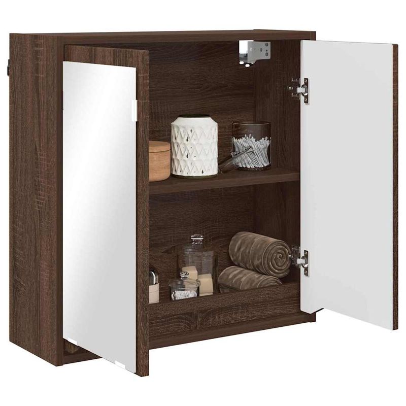 Casa si Gradina - Mobilier - Mobilier baie - Corpuri baie - Dulap cu oglinda pentru baie Stejar inchis 60 x 20 x 60 cm - Infinity.ro