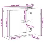 Casa si Gradina - Mobilier - Mobilier baie - Corpuri baie - Dulap cu oglinda pentru baie Stejar inchis 60 x 20 x 60 cm - Infinity.ro