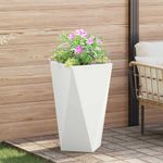 Casa si Gradina - Gradinarit si plante - Plante si ghivece - Ghivece si suporturi - Jardiniera Alb 40 x 40 x 75 cm Otel - Infinity.ro