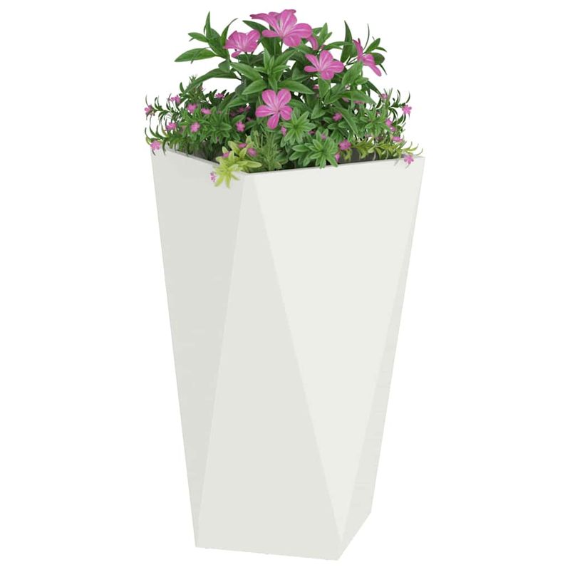 Casa si Gradina - Gradinarit si plante - Plante si ghivece - Ghivece si suporturi - Jardiniera Alb 40 x 40 x 75 cm Otel - Infinity.ro