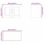 Casa si Gradina - Mobilier - Comode si corpuri - Corpuri bucatarie - Dulap suspendat de bucatarie 2 pcs Lemn Vechi 60 x 31 x 40 cm - Infinity.ro