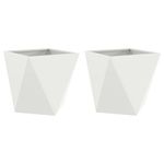 Casa si Gradina - Gradinarit si plante - Plante si ghivece - Ghivece si suporturi - Jardiniera 2 pcs Alb 50 x 50 x 50 cm Otel - Infinity.ro