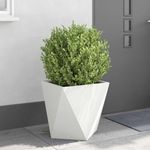 Casa si Gradina - Gradinarit si plante - Plante si ghivece - Ghivece si suporturi - Jardiniera 2 pcs Alb 50 x 50 x 50 cm Otel - Infinity.ro
