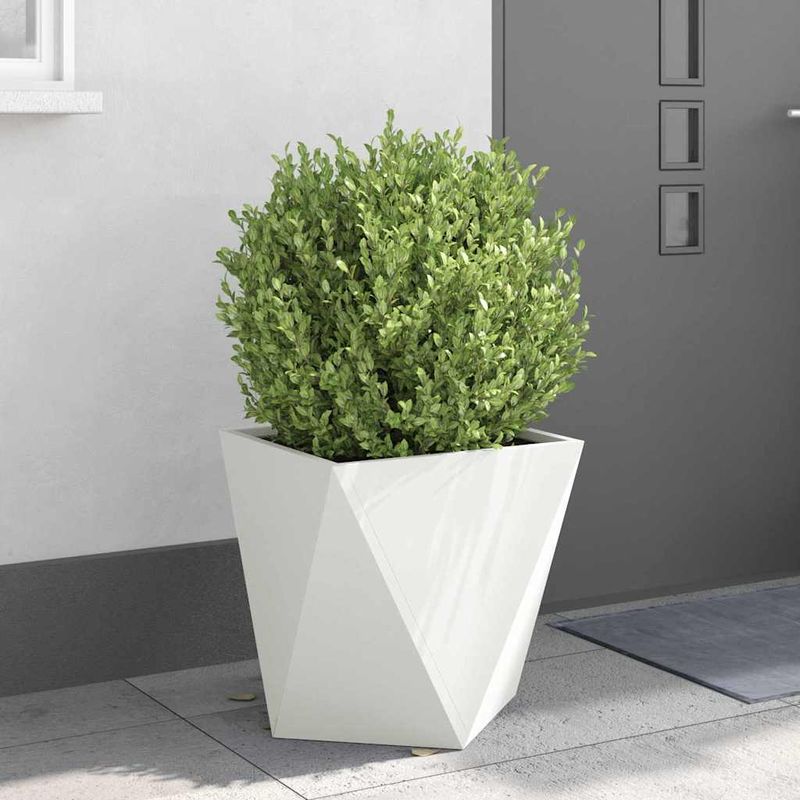 Casa si Gradina - Gradinarit si plante - Plante si ghivece - Ghivece si suporturi - Jardiniera 2 pcs Alb 50 x 50 x 50 cm Otel - Infinity.ro