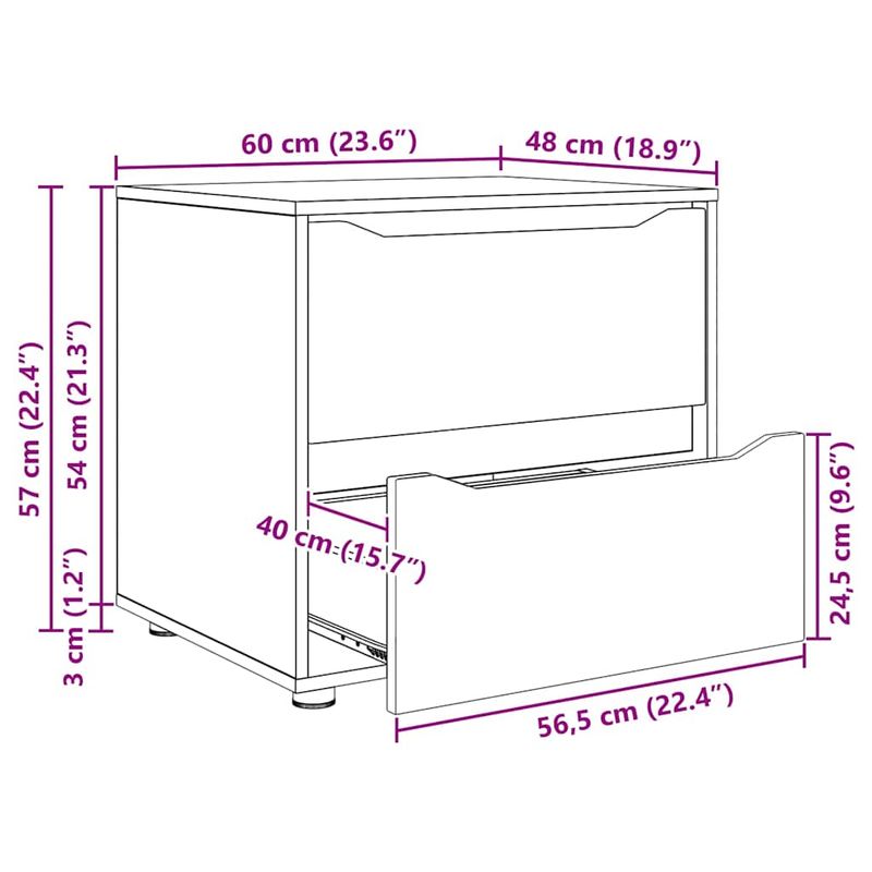 Casa si Gradina - Mobilier - Dulapuri si sifoniere - Dulapuri - Dulap de depozitare Stejar inchis 60 x 48 x 57 cm Lemn compozit - Infinity.ro