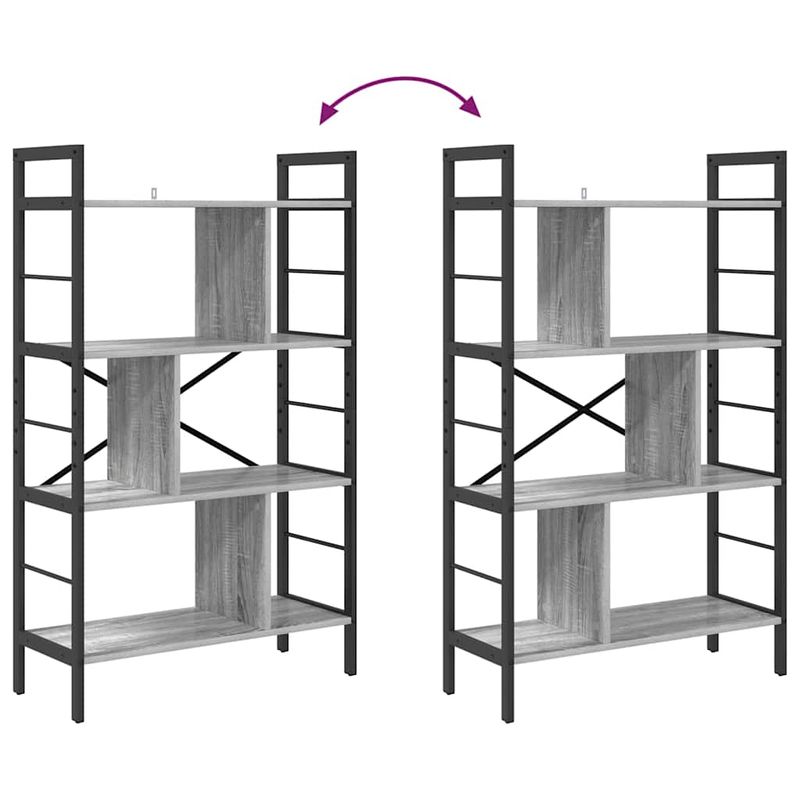 Casa si Gradina - Mobilier - Biblioteci si rafturi - Biblioteci - Raft pentru carti Gri Sonoma 75 x 30 x 123,5 cm Lemn compozit - Infinity.ro