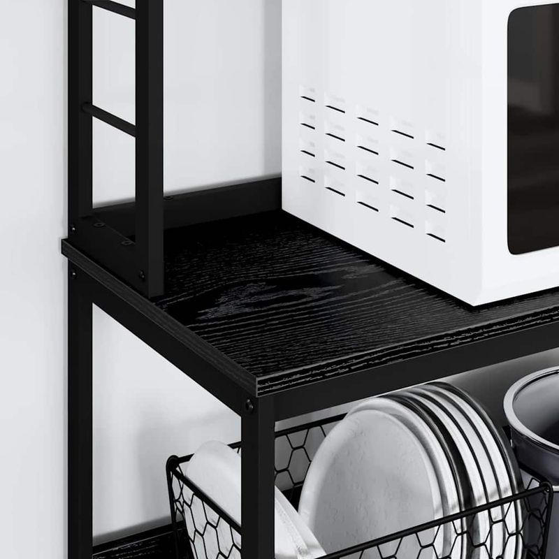 Casa si Gradina - Mobilier - Biblioteci si rafturi - Biblioteci - Raft de bucatarie Stejar Negru 80 x 40 x 168 cm Lemn compozit - Infinity.ro