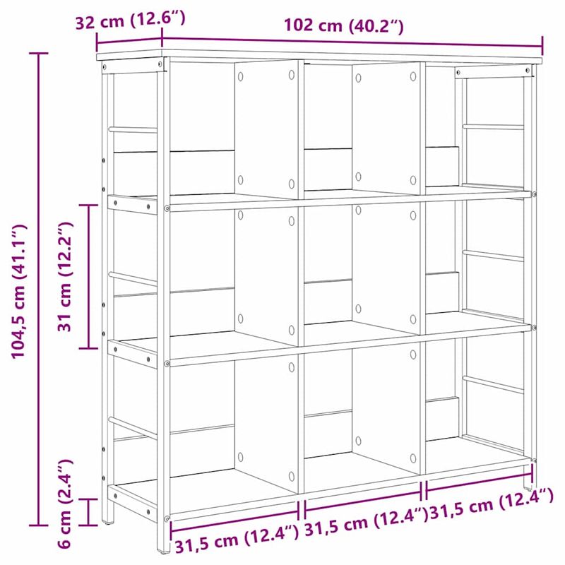 Casa si Gradina - Mobilier - Biblioteci si rafturi - Biblioteci - Raft pentru carti Stejar Sonoma 102 x 32 x 104,5 cm - Infinity.ro