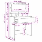 Casa si Gradina - Mobilier - Comode si corpuri - Masute de toaleta - Mese de toaleta pentru dormitor Alb lucios 80 x 39,6 x 135 cm - Infinity.ro