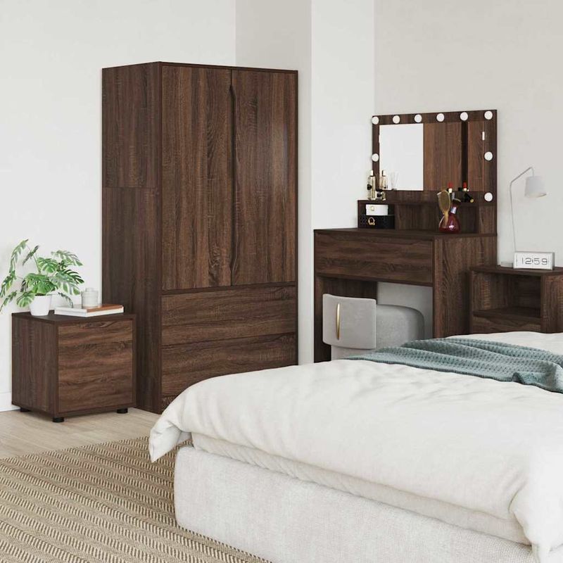 Casa si Gradina - Mobilier - Dulapuri si sifoniere - Dulapuri - Dulap de Baie Stejar inchis 40,5 x 40 x 44 cm Lemn compozit - Infinity.ro
