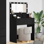 Casa si Gradina - Mobilier - Comode si corpuri - Masute de toaleta - Mese de toaleta pentru dormitor Negru 80 x 39,6 x 135 cm - Infinity.ro