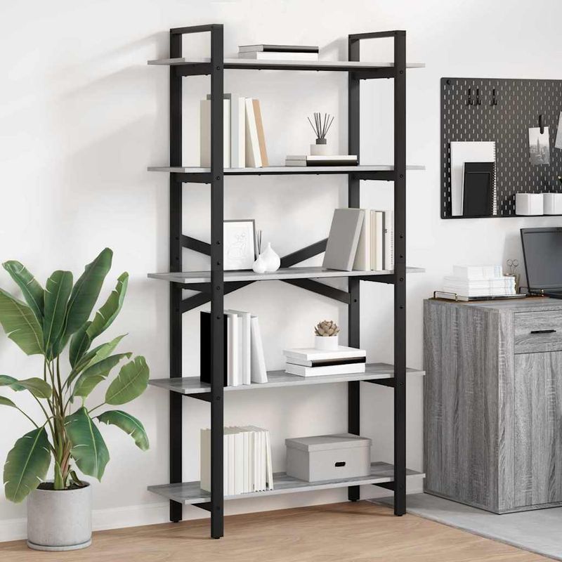 Casa si Gradina - Mobilier - Biblioteci si rafturi - Biblioteci - Raft pentru carti Gri Sonoma 100 x 33,5 x 178 cm Lemn compozit - Infinity.ro