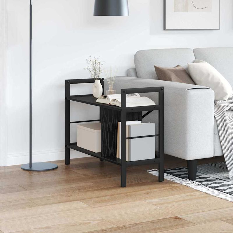 Casa si Gradina - Mobilier - Biblioteci si rafturi - Biblioteci - Raft pentru carti Stejar Negru 75 x 30 x 58,5 cm Lemn compozit - Infinity.ro