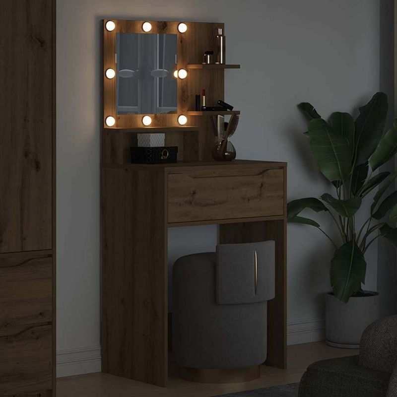Casa si Gradina - Mobilier - Comode si corpuri - Masute de toaleta - Mese de toaleta pentru dormitor cu sertar Stejar Artizanal - Infinity.ro