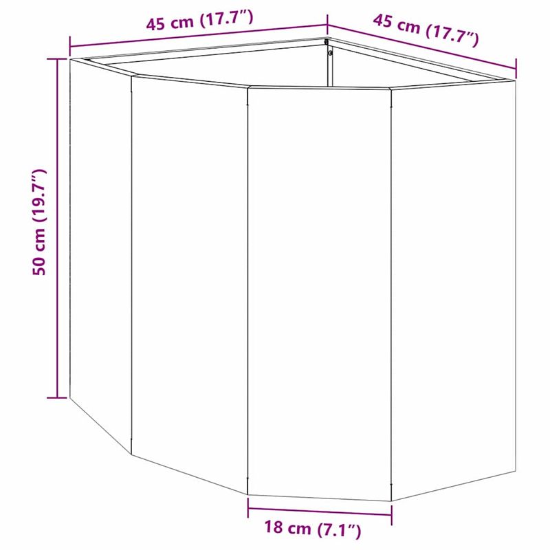 Casa si Gradina - Gradinarit si plante - Plante si ghivece - Ghivece si suporturi - Ghiveci de colt Olivengrønn 45 x 45 x 50 cm Otel - Infinity.ro