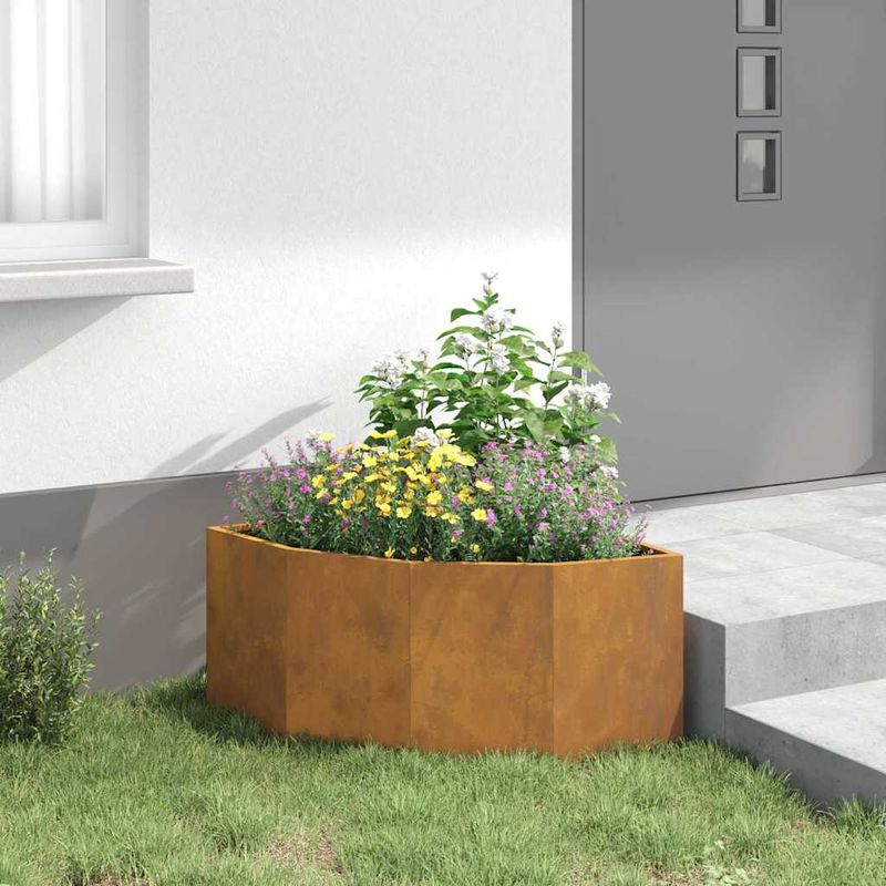 Casa si Gradina - Gradinarit si plante - Plante si ghivece - Ghivece si suporturi - Ghiveci de colt Ruginit 60 x 60 x 35 cm - Infinity.ro