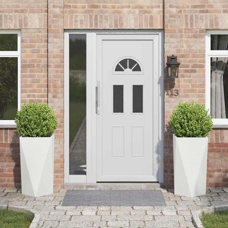 Casa si Gradina - Gradinarit si plante - Plante si ghivece - Ghivece si suporturi - Jardiniera 2 pcs Alb 40 x 40 x 75 cm Otel - Infinity.ro