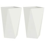 Casa si Gradina - Gradinarit si plante - Plante si ghivece - Ghivece si suporturi - Jardiniera 2 pcs Alb 40 x 40 x 75 cm Otel - Infinity.ro