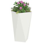 Casa si Gradina - Gradinarit si plante - Plante si ghivece - Ghivece si suporturi - Jardiniera 2 pcs Alb 40 x 40 x 75 cm Otel - Infinity.ro