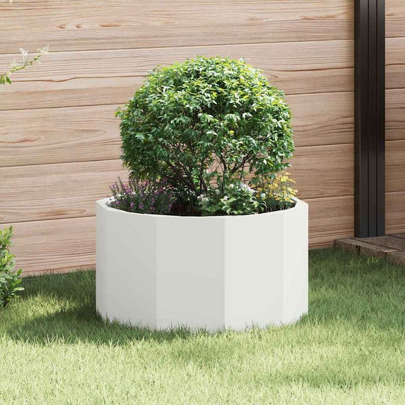 Casa si Gradina - Gradinarit si plante - Plante si ghivece - Ghivece si suporturi - Jardiniera Alb 60 x 60 x 35 cm Otel - Infinity.ro