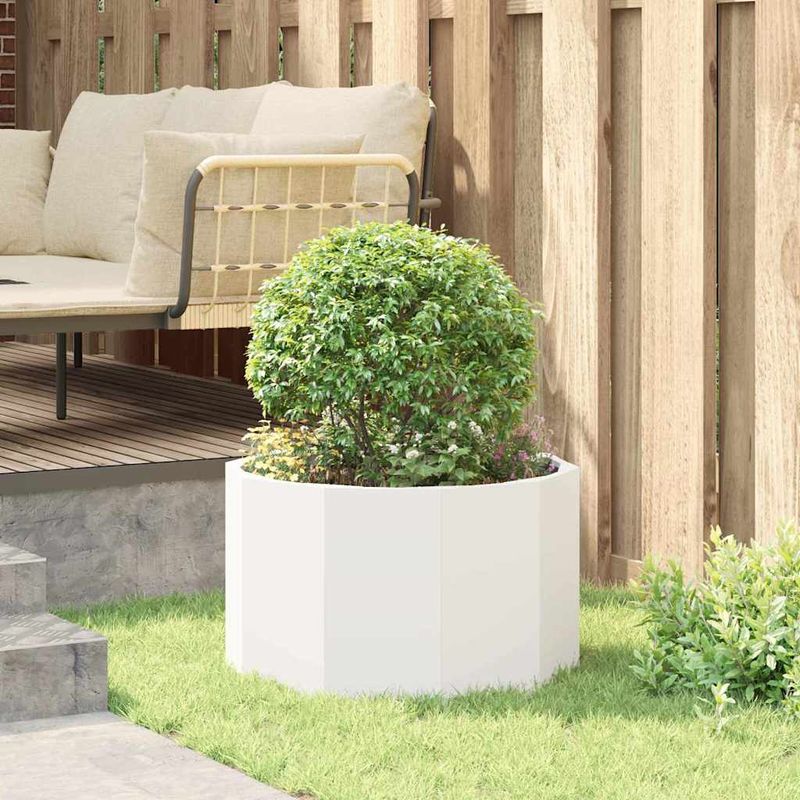 Casa si Gradina - Gradinarit si plante - Plante si ghivece - Ghivece si suporturi - Jardiniera Alb 60 x 60 x 35 cm Otel - Infinity.ro