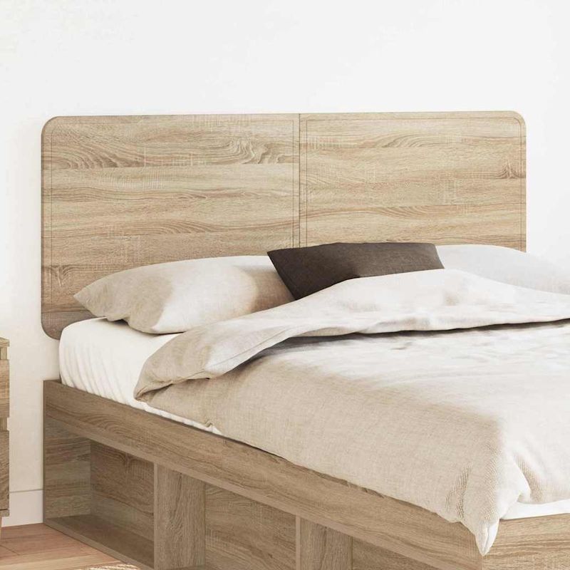 Casa si Gradina - Mobilier - Paturi si accesorii - Accesorii paturi - Tablie de pat cu LED cappuccino 183x16x78/88 cm piele ecologica - Infinity.ro