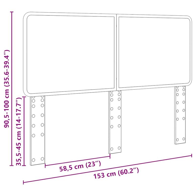 Casa si Gradina - Mobilier - Paturi si accesorii - Accesorii paturi - Tablie de pat cu LED cappuccino 183x16x78/88 cm piele ecologica - Infinity.ro