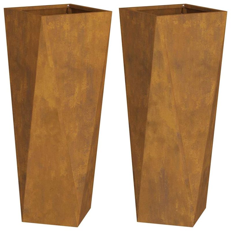 Casa si Gradina - Gradinarit si plante - Plante si ghivece - Ghivece si suporturi - Jardiniera 2 pcs Ruginit 30 x 30 x 75 cm - Infinity.ro
