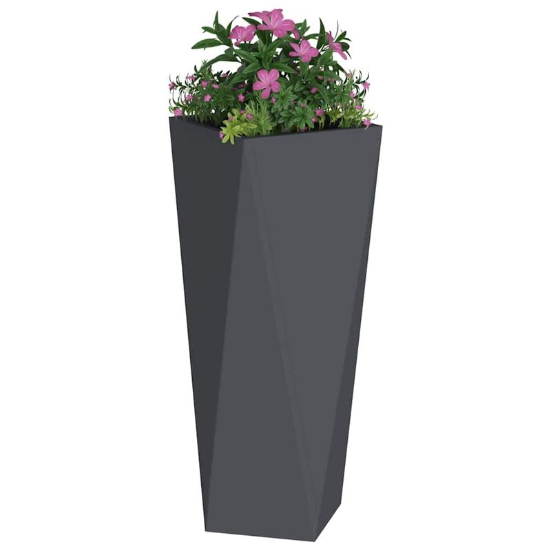 Casa si Gradina - Gradinarit si plante - Plante si ghivece - Ghivece si suporturi - Jardiniera 2 pcs Antracit 30 x 30 x 75 cm Otel - Infinity.ro