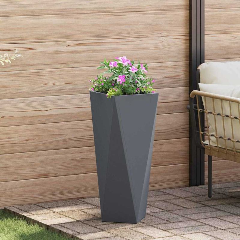 Casa si Gradina - Gradinarit si plante - Plante si ghivece - Ghivece si suporturi - Jardiniera 2 pcs Antracit 30 x 30 x 75 cm Otel - Infinity.ro