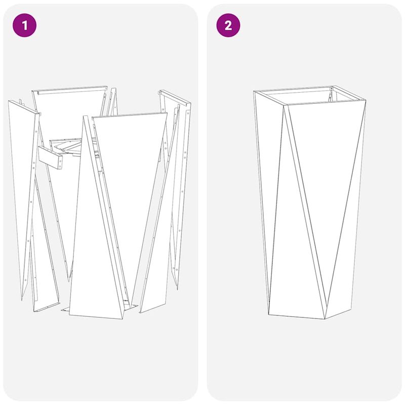 Casa si Gradina - Gradinarit si plante - Plante si ghivece - Ghivece si suporturi - Jardiniera 2 pcs Antracit 30 x 30 x 75 cm Otel - Infinity.ro